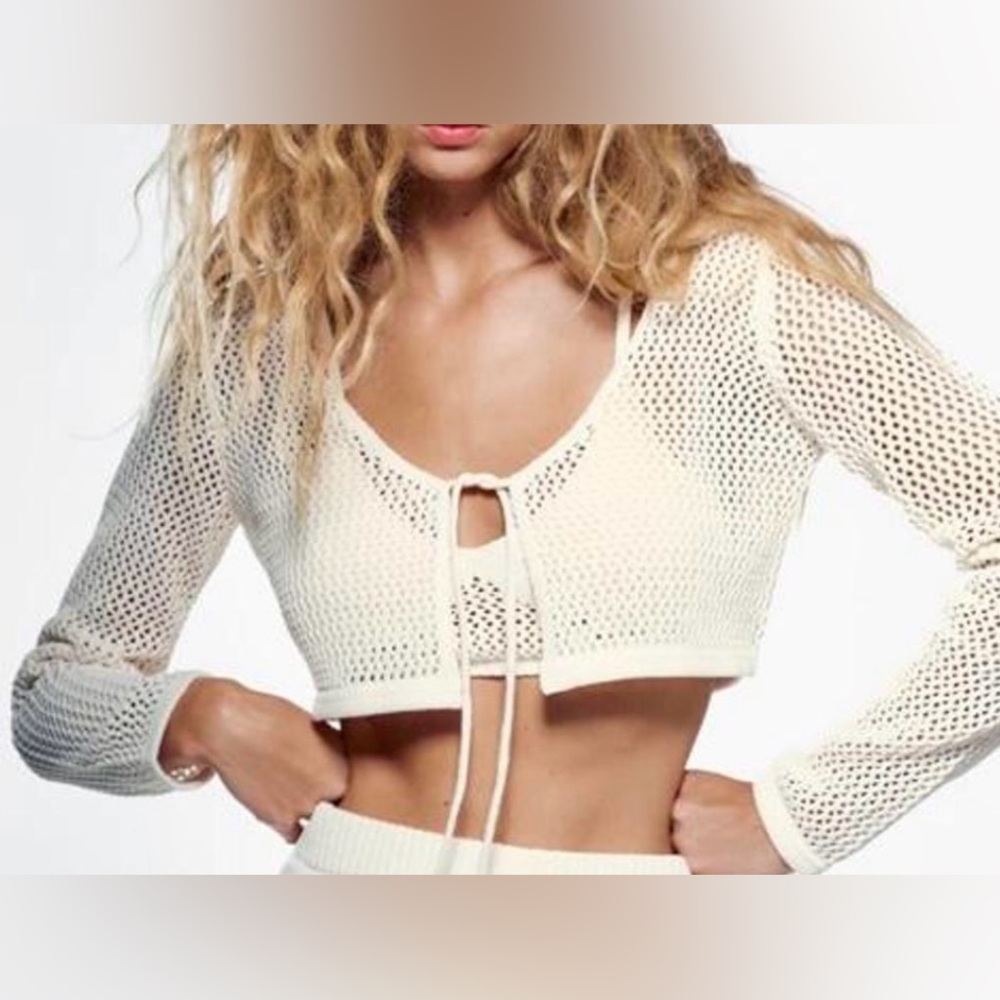 Zara Crochet Bralette Cardigan